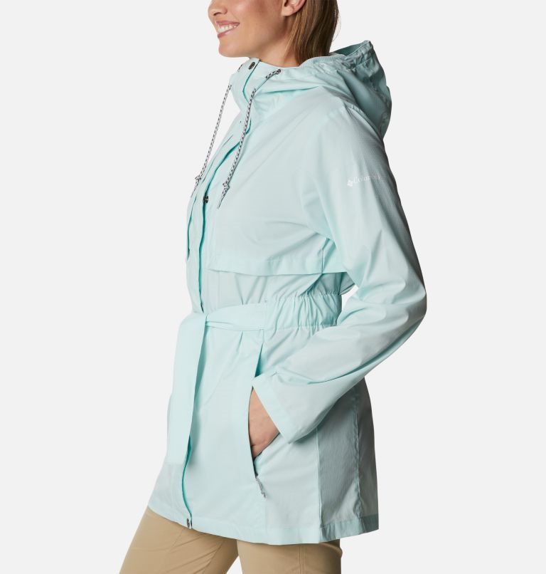 Women's Columbia Pardon My Trench Rain Jackets Turquoise | CA-U4LC3