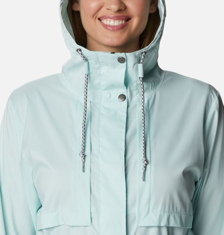 Women's Columbia Pardon My Trench Rain Jackets Turquoise | CA-U4LC3