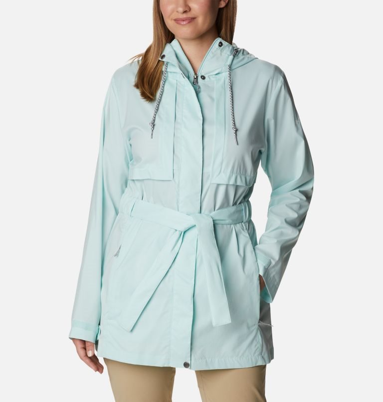 Women\'s Columbia Pardon My Trench Rain Jackets Turquoise | CA-U4LC3