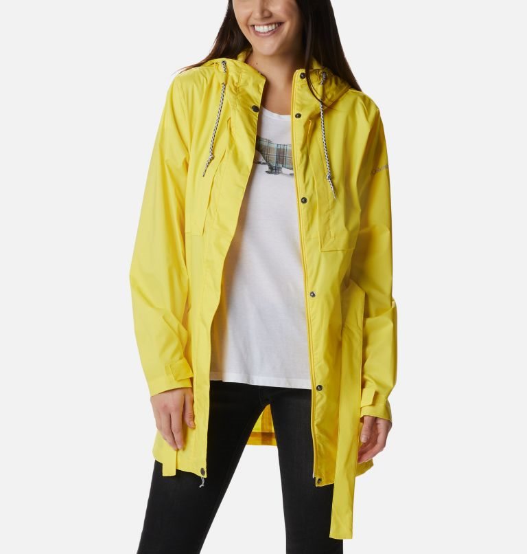 Women's Columbia Pardon My Trench Rain Jackets Yellow | CA-X8A1C