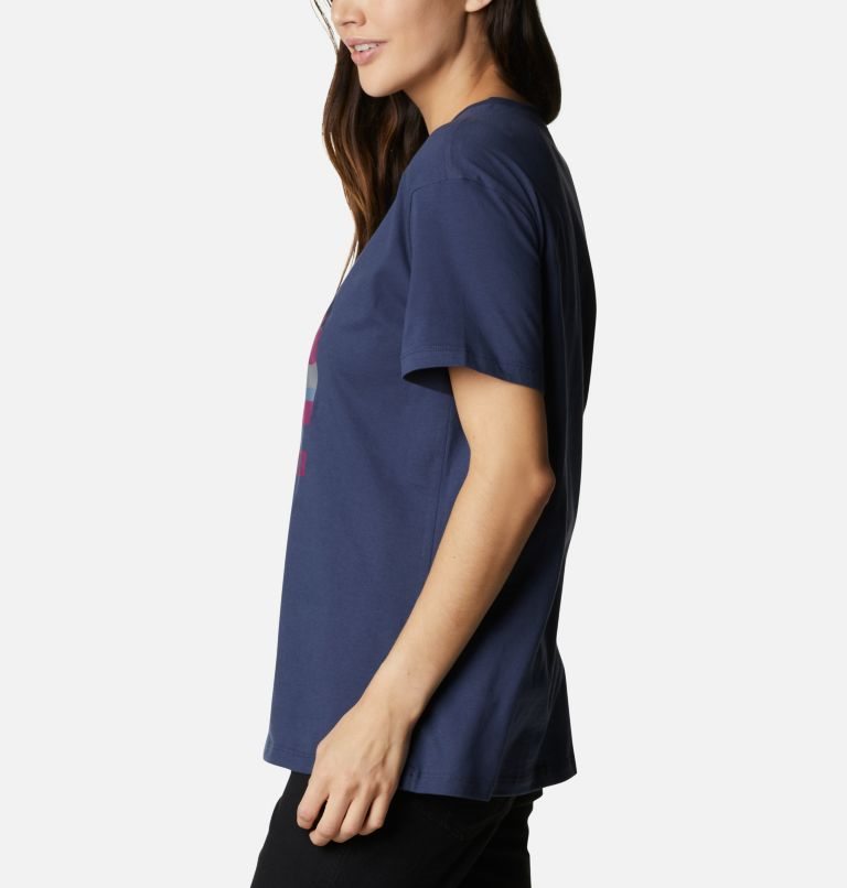 Women's Columbia Park Relaxed T Shirts Navy | CA-S0L64