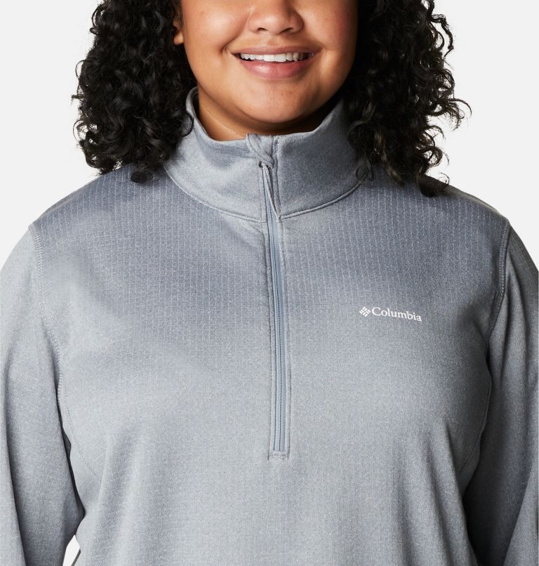 Women's Columbia Park View Grid Fleece 1/2 Zip Sweatshirts Grey | CA-FC01A