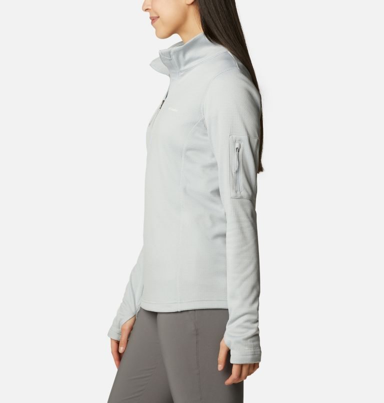 Women's Columbia Park View Grid Half Zip Fleece Sweatshirts Grey | CA-H6813
