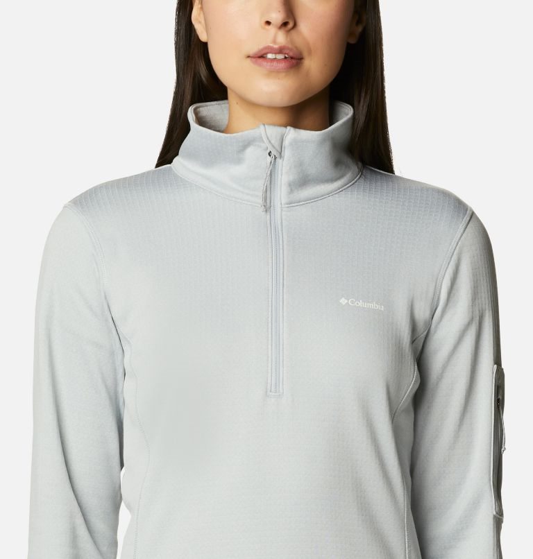 Women's Columbia Park View Grid Half Zip Fleece Sweatshirts Grey | CA-H6813