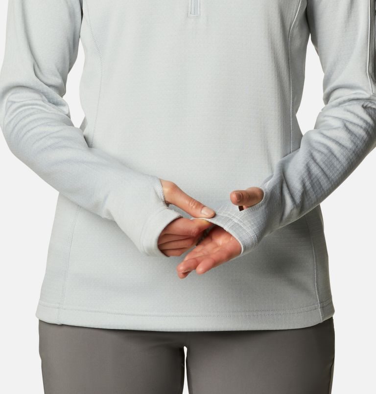 Women's Columbia Park View Grid Half Zip Fleece Sweatshirts Grey | CA-H6813