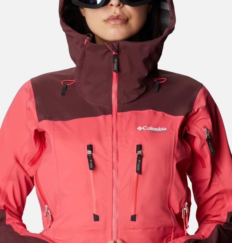 Women's Columbia Peak Pursuit 3L Shell Jackets Pink | CA-X1AL4