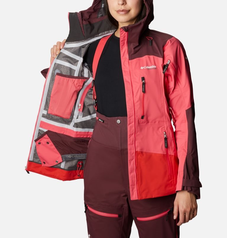 Women's Columbia Peak Pursuit 3L Shell Jackets Pink | CA-X1AL4
