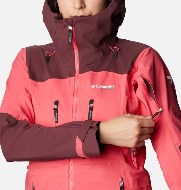 Women's Columbia Peak Pursuit 3L Shell Jackets Pink | CA-X1AL4