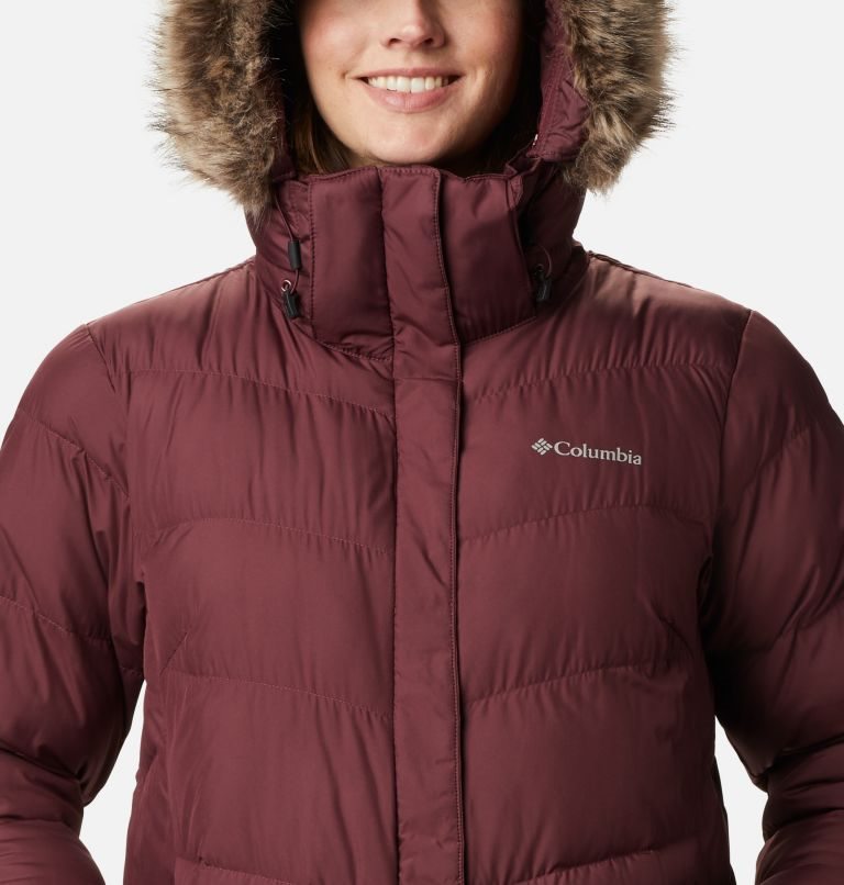 Women's Columbia Peak to Park Mid Insulated Jackets Burgundy | CA-Z4A0C