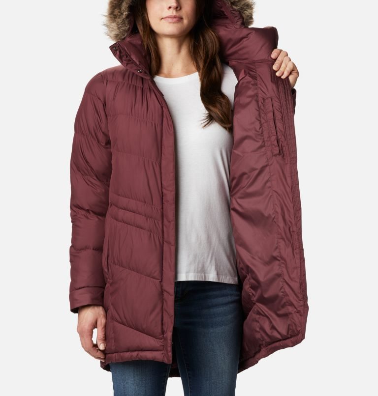 Women's Columbia Peak to Park Mid Insulated Jackets Burgundy | CA-Z4A0C
