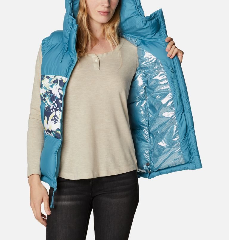 Women's Columbia Pike Lake II Insulated Vests Turquoise / Flower | CA-B35A8