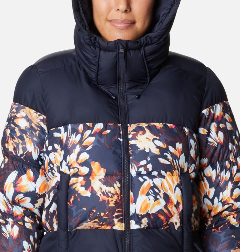 Women's Columbia Pike Lake II Insulated Jackets Navy / Flower | CA-H35L1