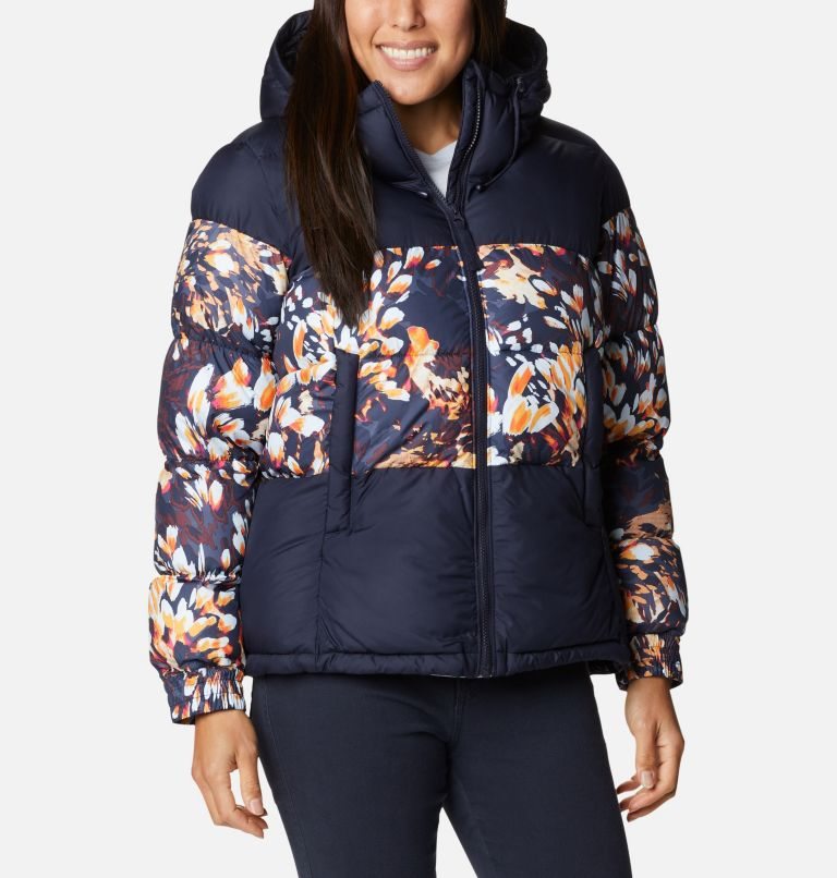 Women\'s Columbia Pike Lake II Insulated Jackets Navy / Flower | CA-H35L1