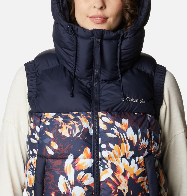 Women's Columbia Pike Lake II Insulated Vests Navy / Flower | CA-I86CA