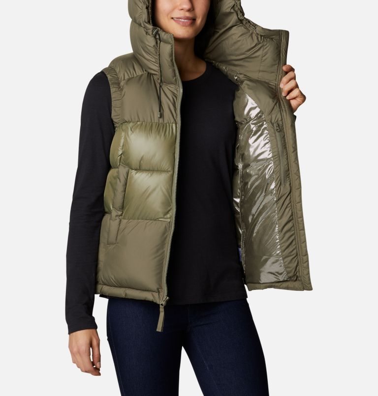 Women's Columbia Pike Lake II Insulated Vests Olive | CA-WA65L