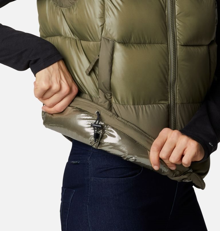Women's Columbia Pike Lake II Insulated Vests Olive | CA-WA65L