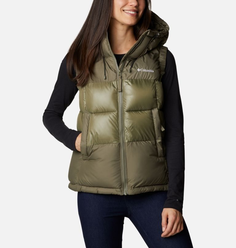 Women\'s Columbia Pike Lake II Insulated Vests Olive | CA-WA65L