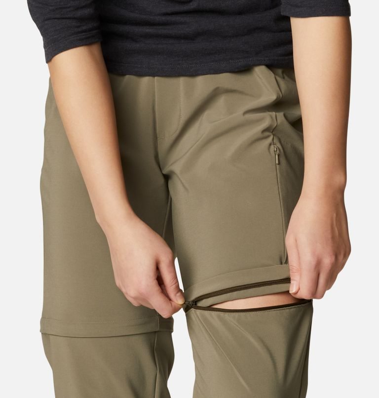 Women's Columbia Pleasant Creek Convertible Pants Khaki | CA-H3CA6