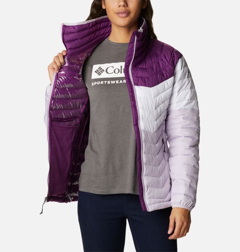 Women's Columbia Powder Lite Blocked Jackets Purple | CA-A1A84