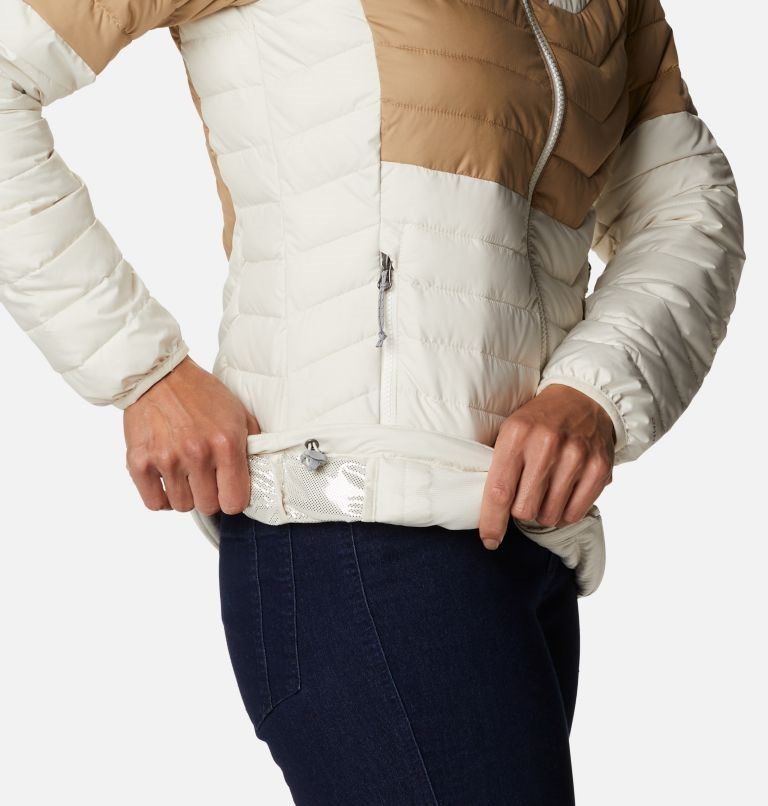 Women's Columbia Powder Lite Blocked Jackets Cream / Brown | CA-E8413