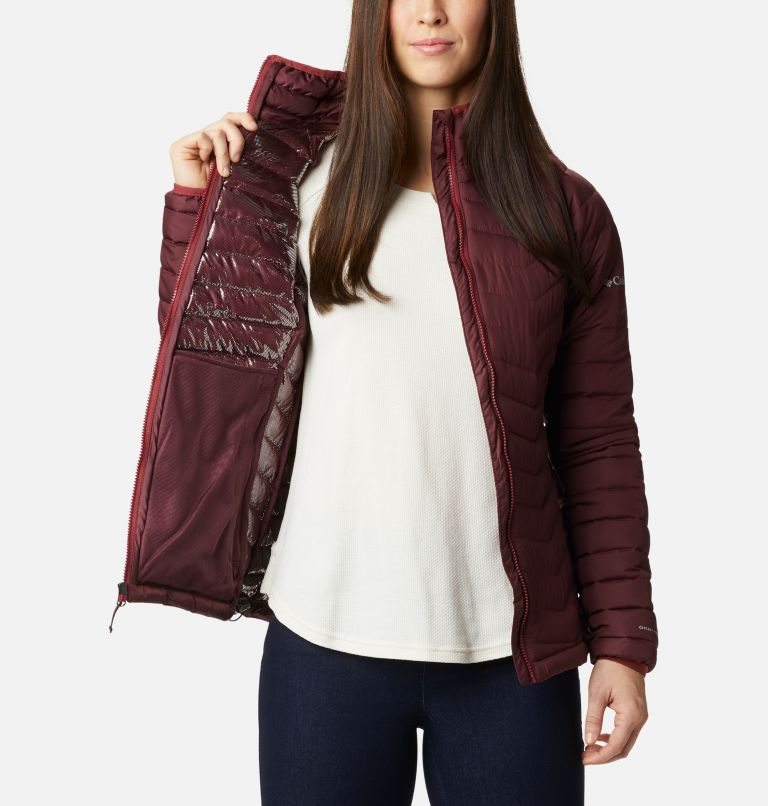 Women's Columbia Powder Lite Jackets Burgundy | CA-S81A4