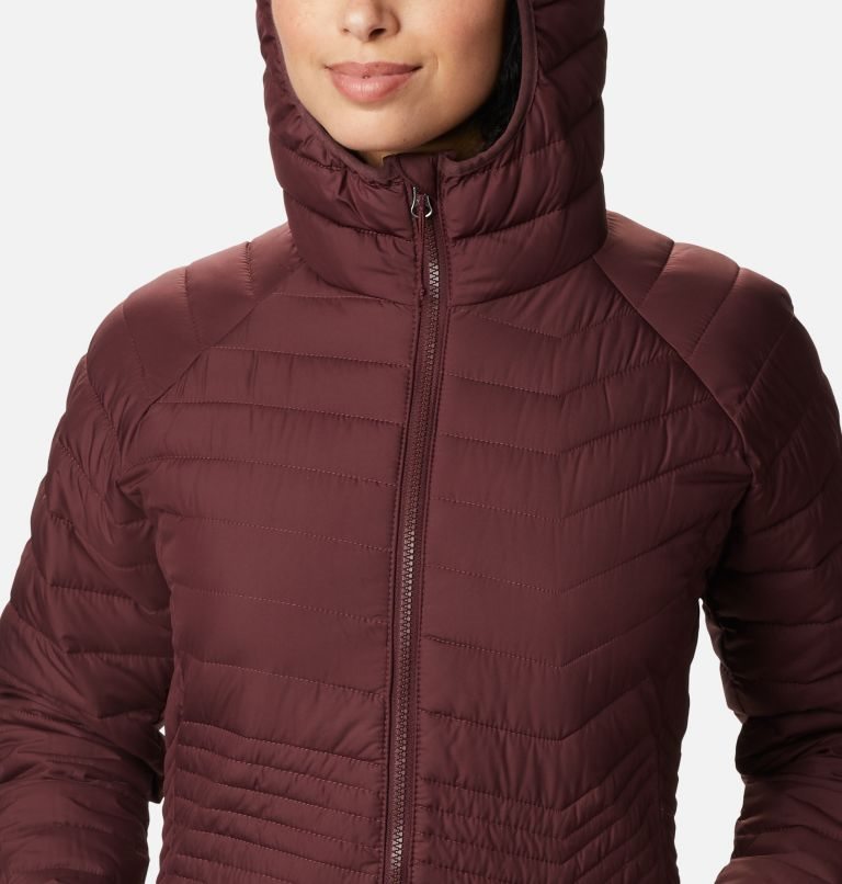 Women's Columbia Powder Lite Mid Jackets Burgundy | CA-H58LC