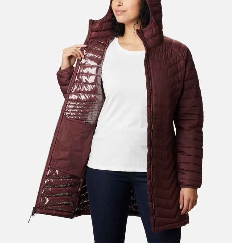Women's Columbia Powder Lite Mid Jackets Burgundy | CA-H58LC