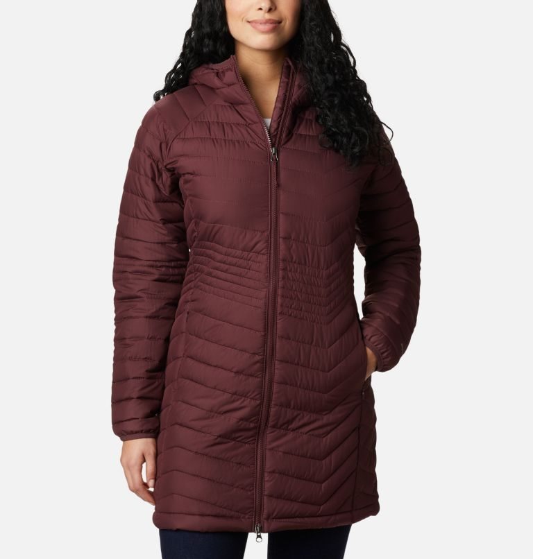 Women\'s Columbia Powder Lite Mid Jackets Burgundy | CA-H58LC