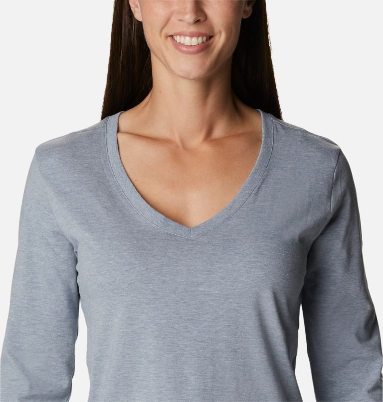 Women's Columbia Sapphire Point Long Sleeve Sweatshirts Grey | CA-TA364