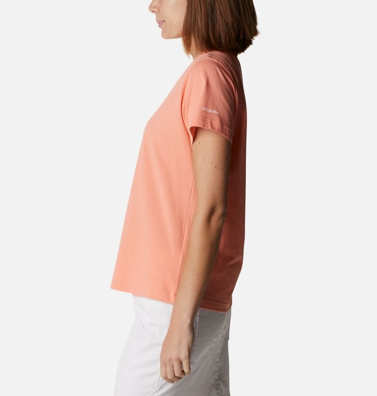 Women's Columbia Sapphire Point Short Sleeve T Shirts Coral | CA-BL134