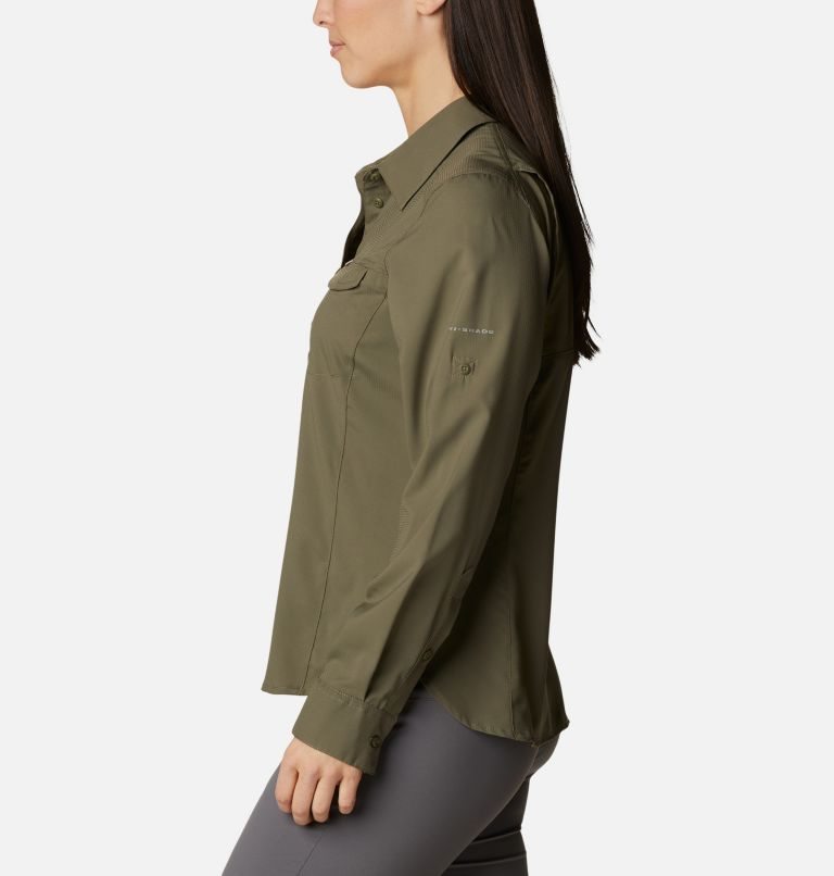 Women's Columbia Silver Ridge Lite Long Sleeve Shirts Olive | CA-V804L