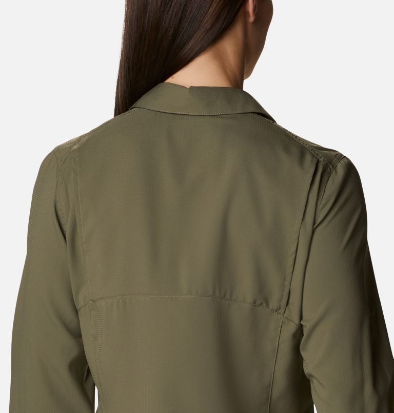 Women's Columbia Silver Ridge Lite Long Sleeve Shirts Olive | CA-V804L