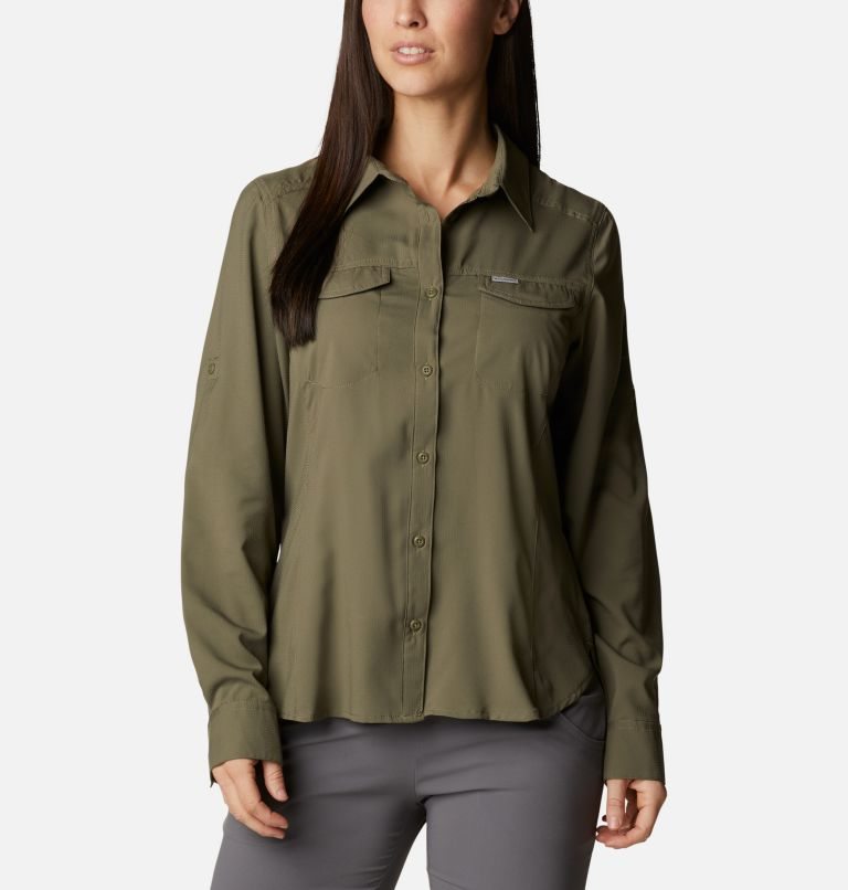 Women\'s Columbia Silver Ridge Lite Long Sleeve Shirts Olive | CA-V804L