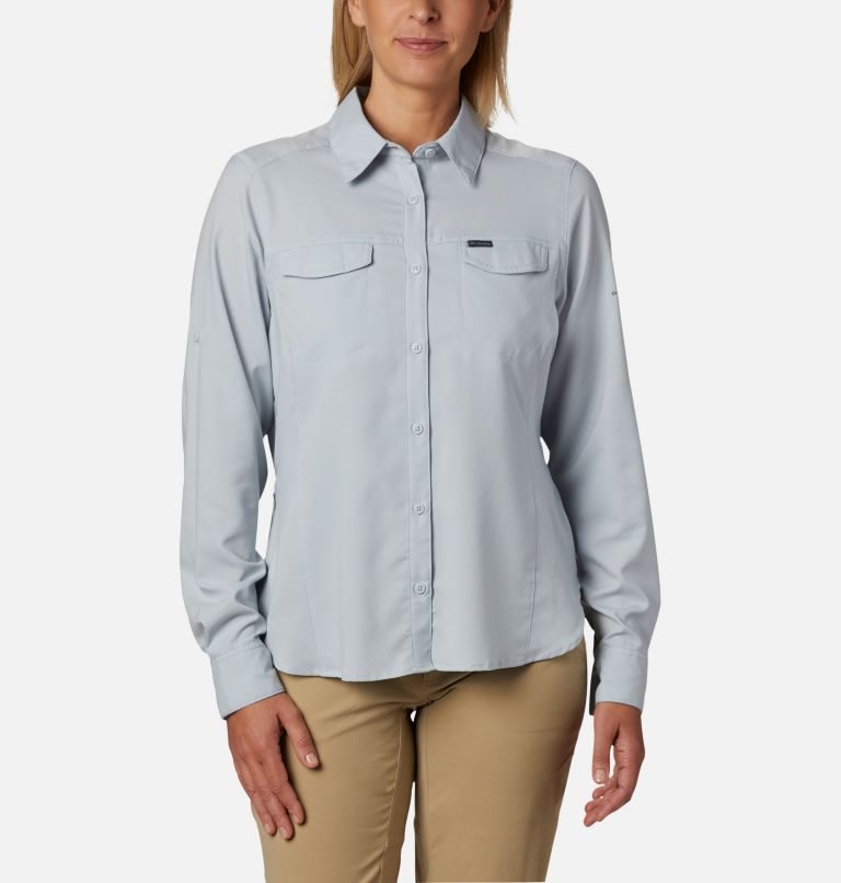 Women\'s Columbia Silver Ridge Lite Long Sleeve Shirts Light Grey | CA-Z0358
