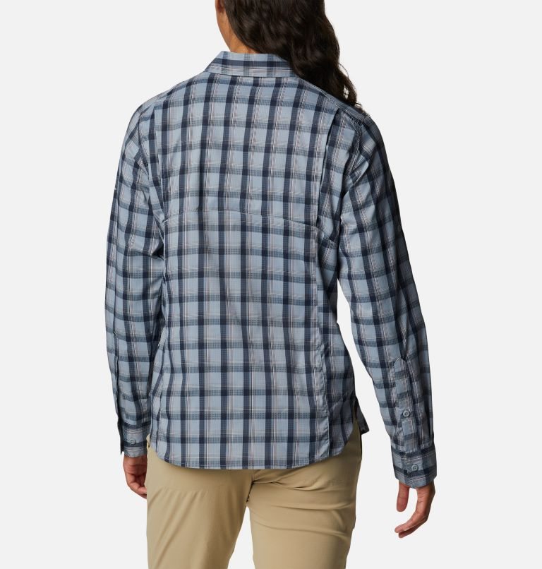 Women's Columbia Silver Ridge Lite Plaid Long Sleeve Shirts Blue | CA-RAC08
