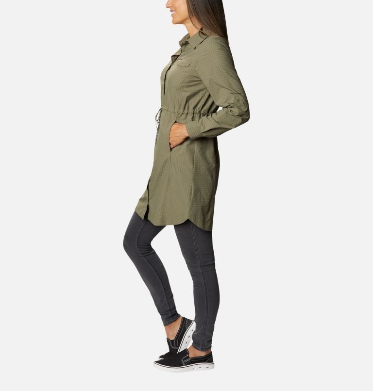 Women's Columbia Silver Ridge Novelty Dress Olive | CA-M6A81