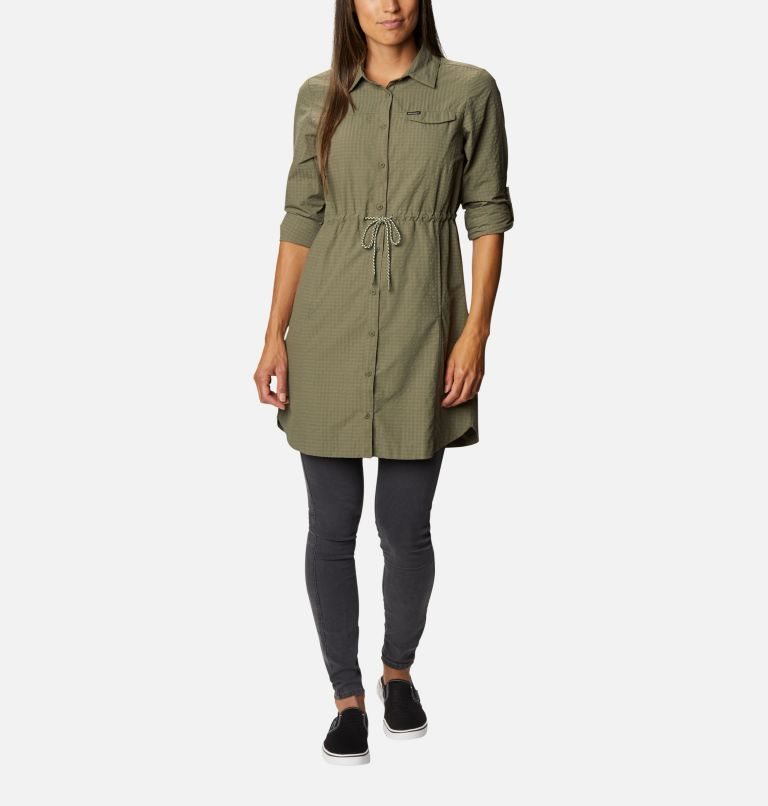 Women's Columbia Silver Ridge Novelty Dress Olive | CA-M6A81