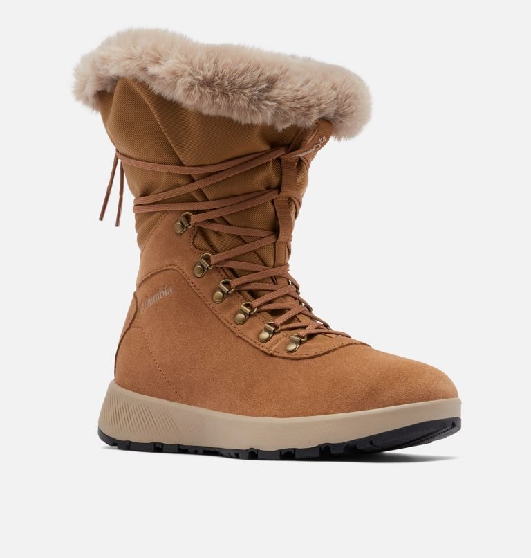 Women's Columbia Slopeside Village Omni-Heat Tall Boots Brown | CA-Q6AL3