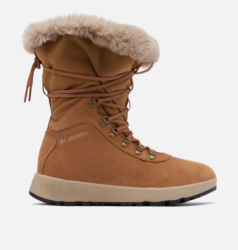 Women\'s Columbia Slopeside Village Omni-Heat Tall Boots Brown | CA-Q6AL3