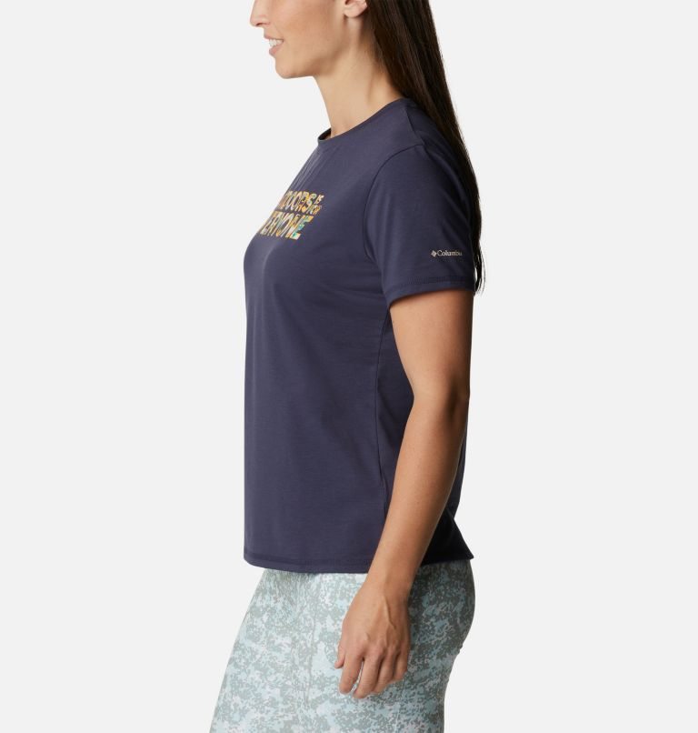 Women's Columbia Sun Trek Graphic II T Shirts Navy | CA-G546L