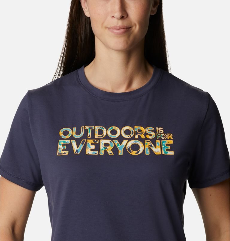 Women's Columbia Sun Trek Graphic II T Shirts Navy | CA-G546L
