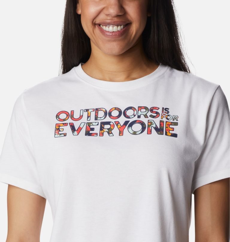 Women's Columbia Sun Trek Graphic II T Shirts White | CA-JA5C1