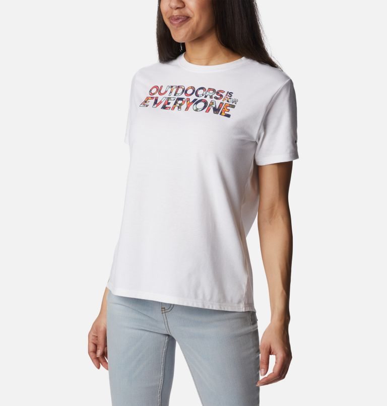 Women's Columbia Sun Trek Graphic II T Shirts White | CA-JA5C1