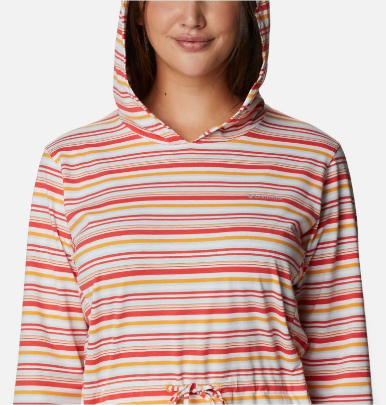 Women's Columbia Sun Trek Hooded Coverup Dress Stripe | CA-KLC63
