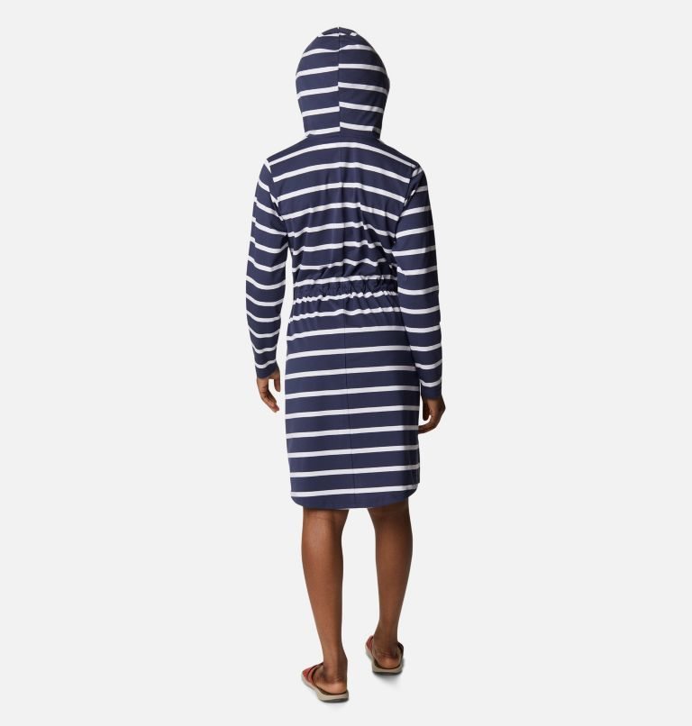 Women's Columbia Sun Trek Hooded Coverup Dress Stripe | CA-V081C