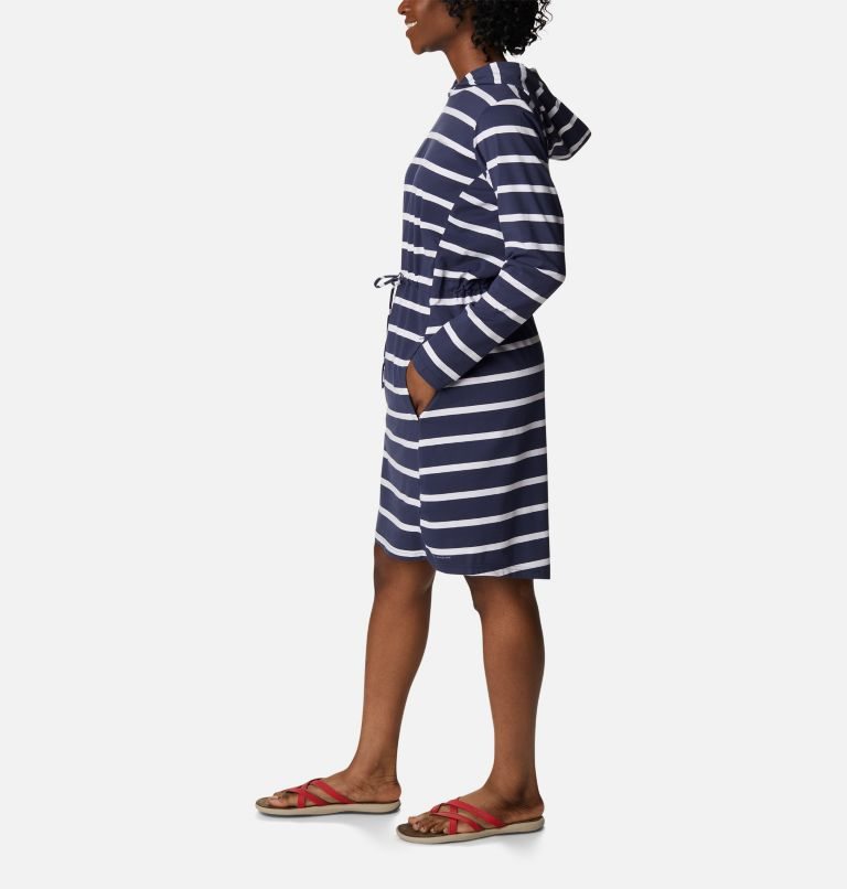 Women's Columbia Sun Trek Hooded Coverup Dress Stripe | CA-V081C