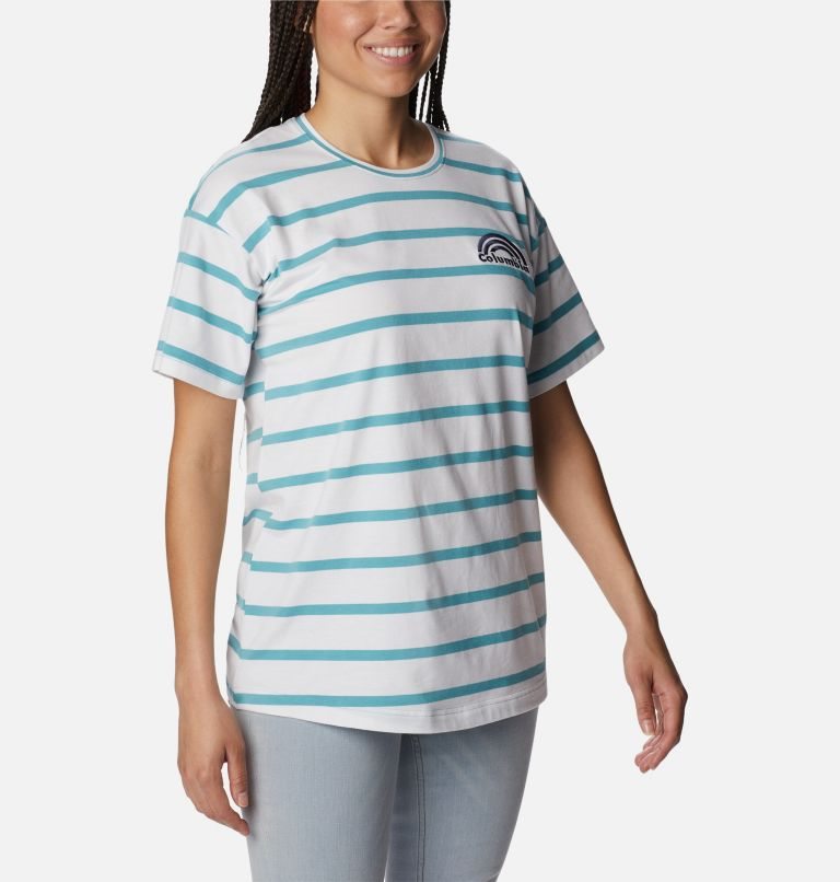 Women's Columbia Sun Trek Oversized T Shirts Stripe | CA-NC8L6