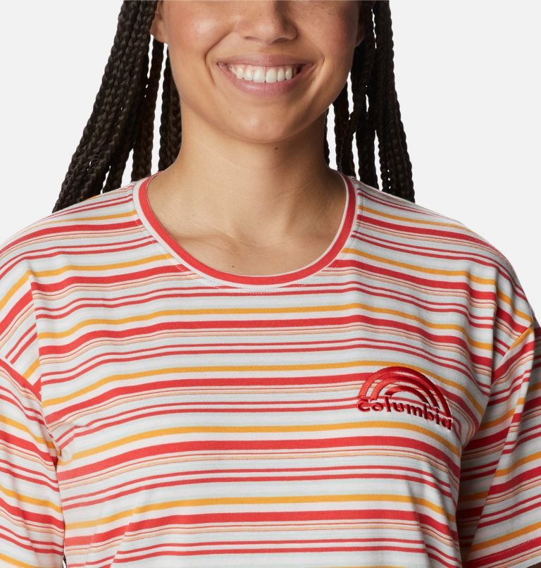 Women's Columbia Sun Trek Oversized T Shirts Stripe | CA-OA053