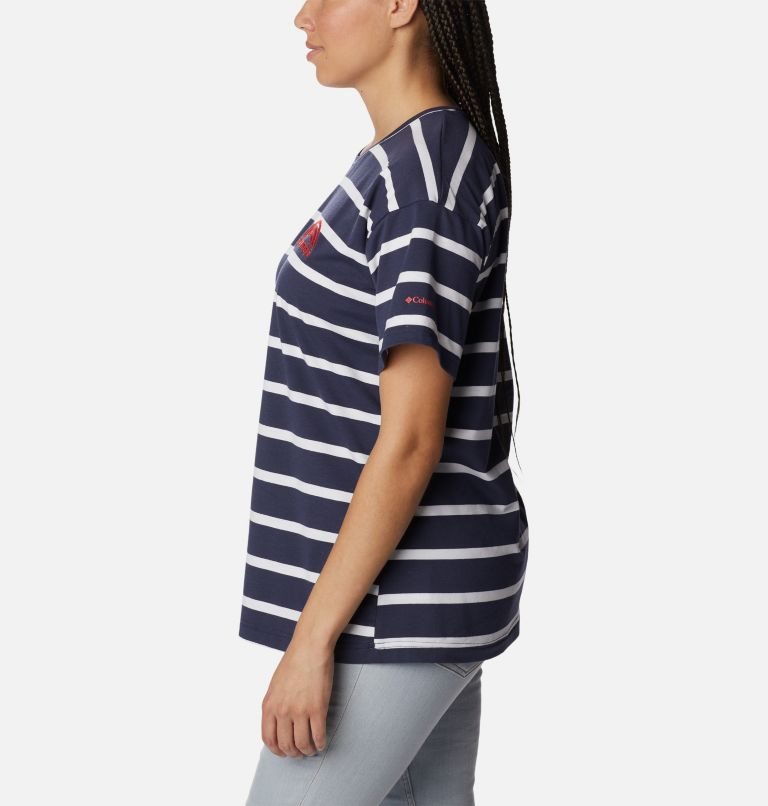 Women's Columbia Sun Trek Oversized T Shirts Stripe | CA-SL5A3