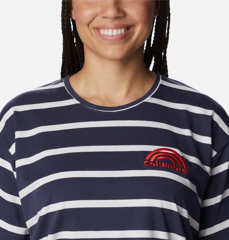 Women's Columbia Sun Trek Oversized T Shirts Stripe | CA-SL5A3